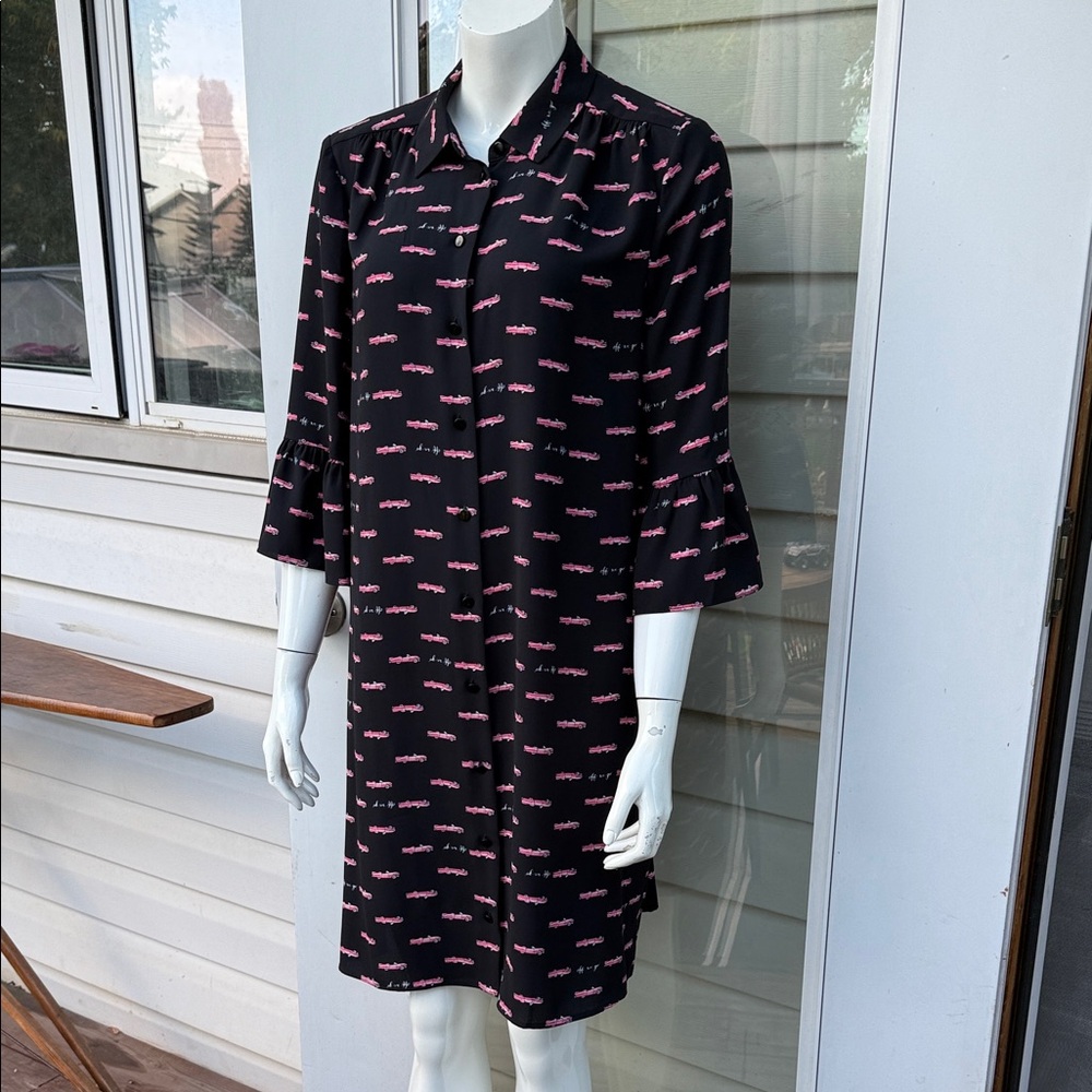 KATE SPADE ♤ NEW YORK "HOT ROD SHIRTDRESS" Size Lg like new